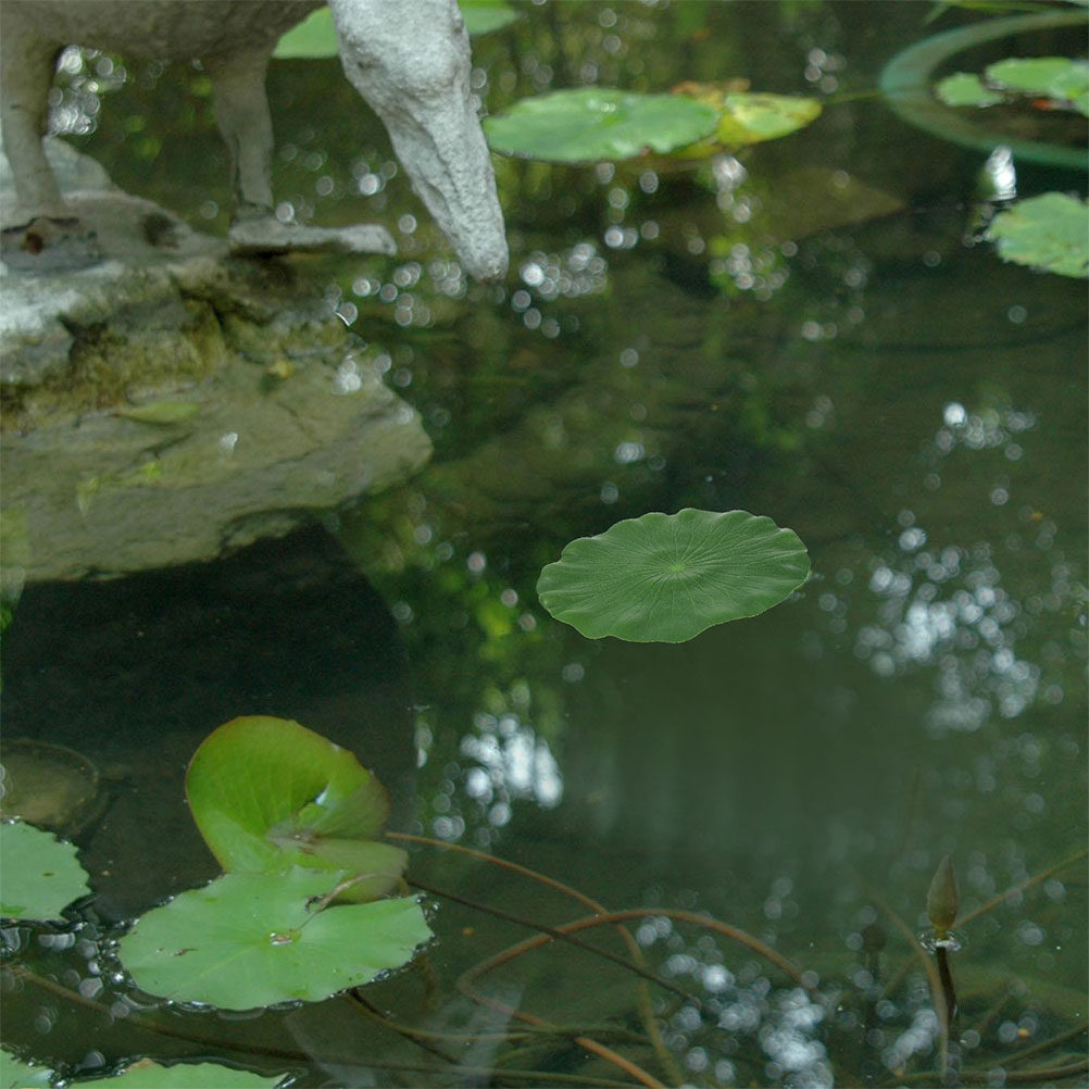 Aquarium Plant - 15 шт. искусственных листьев лотоса, реалистичные